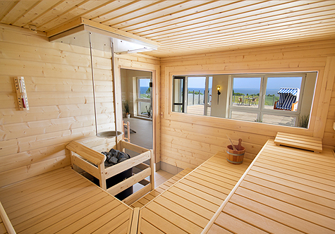 Echtholz Heimsauna Innenansicht